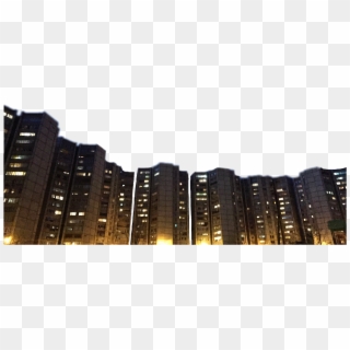 Png Black And White Stock Lights Buildings Night Urban - Tower Block, Transparent Png