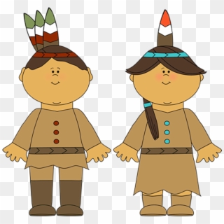 Transparent Native Americans Png Clipart Picture - Cartoon Pilgrim And Indian, Png Download