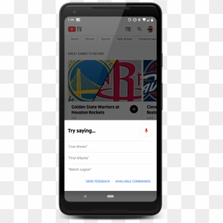 Youtube Tv Voice Commands - Mobile Phone, HD Png Download