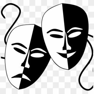 Clipart Theatre Masks Onlinelabels Clip Art Tragedy - Theatre Mask, HD Png Download