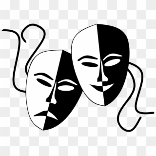 Theatre Masks Clip Art Onlinelabels Clip Art Tragedy - Comedy And Tragedy Masks Png, Transparent Png