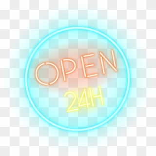 24 Photography Neon Sign Hours Stock - 24 Hours Neon Png, Transparent Png