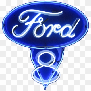 Ford V8 Neon Sign - Ford Neon Sign Png, Transparent Png