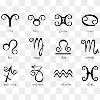 Free Png Download Black Zodiac Signs Clipart Png Photo - Star Signs Tattoo Designs, Transparent Png