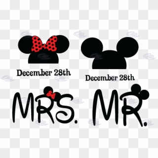 Mr Mrs Mickey Minnie Mouse Heads With Custom Wedding, HD Png Download