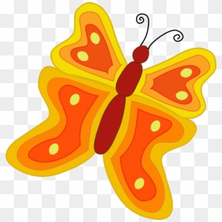 Yellow And Orange Butterfly 555px - Dibujos De Color Naranja, HD Png Download