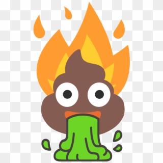 Flaming Poop Vomit Emoji - Vomit Emoji, HD Png Download