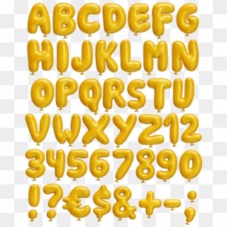 Yellow Balloon Funny Font, HD Png Download