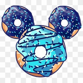 Disney Donut Mikey Blue Food Cool Tumblr Boyfreetoedit - Blue Sticker Tumblr Png, Transparent Png