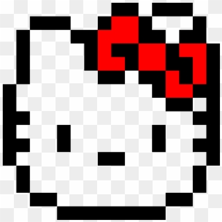 Hello Kitty - Cute Pixel Art Grid Easy, HD Png Download