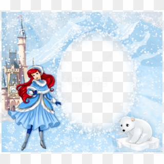Free Png Best Stock Photos Princess Ariel Winter Png - Winter Frame For Kids, Transparent Png