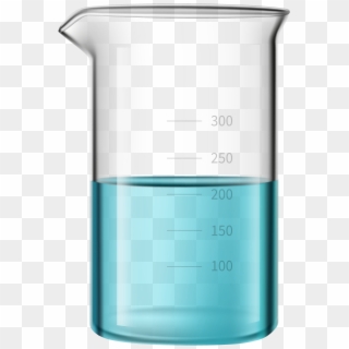 Blue Flask Png Clip Art - Beaker With Water Clipart, Transparent Png