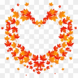 Free Png Download Autumn Leaves Heart Transparent Clipart - Leaf Heart Clipart, Png Download