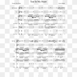 Tear In My Heart Sheet Music Composed By Gavin Shafer - Icarly Theme Song In Alto Sax, HD Png Download