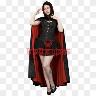 Black And Red Velvet Hooded Cape - Halloween Costume, HD Png Download