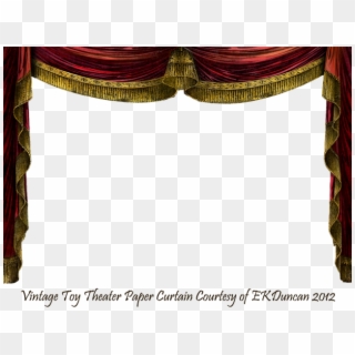 Stage Curtains Clipart - Vintage Stage Curtain Png, Transparent Png