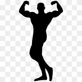 Muscles Silhouette At Getdrawings - Man Flexing Silhouette, HD Png Download