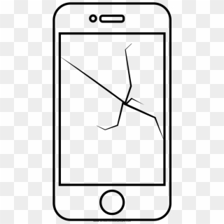 Cracked Screen Coloring Page - Line Art, HD Png Download