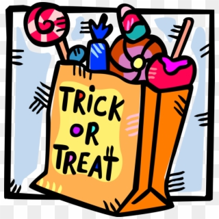 Vector Illustration Of Trick Or Treat Bag Of Halloween - Trick Or Treat Candies, HD Png Download