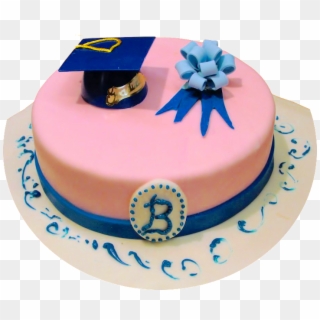Pink Graduation Cake - Pink And Blue Graduation Cake, HD Png Download