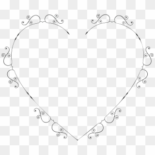 Free Clipart Of A Heart Swirl Frame - Swirl Heart Frame, HD Png Download