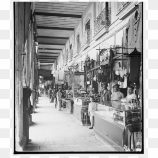 An Outside Corridor In The Plaza Del Vapor - Monochrome, HD Png Download