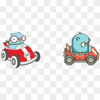 While Doing Some Research On The Whole Pixel Art Thing, - Golang Gopher Driving, HD Png Download