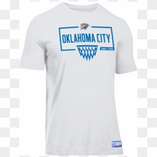 Oklahoma City Thunder Under Armour White Basket Tee - Nba Training Shirt, HD Png Download