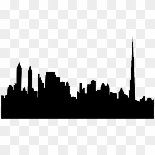 Skyline Silhouette Cityscape Dubai Download - Cityscape Silhouette, HD Png Download