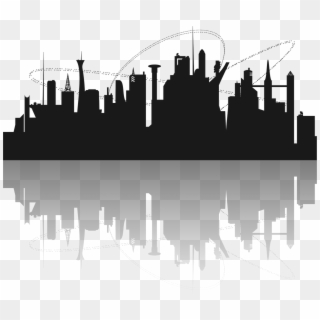 City Silhouette Futuristic - City Clipart, HD Png Download