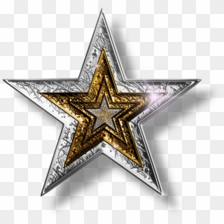 Dallas Cowboys Star Png - Silver And Gold Stars, Transparent Png