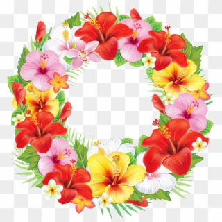 Wreath Of Exotic Flowers Png Clipart Picture, Transparent Png