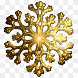 Pre-cut Gold Snowflake Png By Jssanda - Transparent Gold Snow Png, Png Download