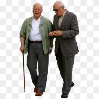 Two Old Men Walking Down The Street Chatting To Each - Old People Walking Png, Transparent Png