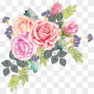 Free Png Download Watercolor Floral Wreath Png Images - Watercolor Flowers Bouquet Png, Transparent Png