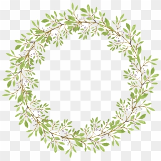 Green Branches Beautiful Decorative Garland Png Free - Watercolor Wreath Clipart Free, Transparent Png