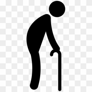Old Man Walking With A Crutch Comments - Old Man Icon Png, Transparent Png
