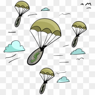 Money And Finance Vectors With Color Money Parachute - Parachuting, HD Png Download