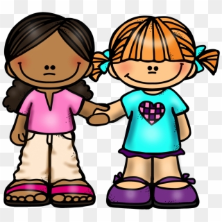 Girl Friends Holding Hands - Clip Art Two Friends, HD Png Download