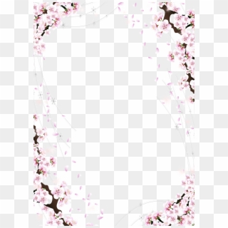 Cherry Blossom Tree Clip Art - Cherry Blossom Frame Png, Transparent Png