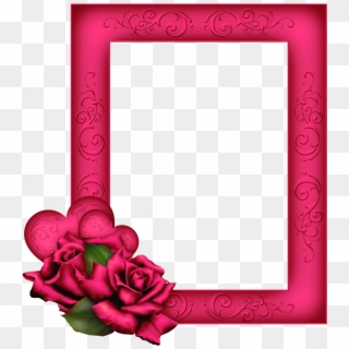 Beautiful Transparent Png Pink Frame With Roses - Hearts Borders And Frames, Png Download