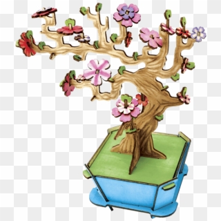 Cherry Blossom Bonsai Tree - Cartoon, HD Png Download