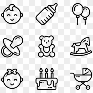 Baby Shower - Graphic Design Vector Icons, HD Png Download