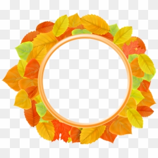Autumn Leaves Frames Png - Frame Round Png Orange, Transparent Png