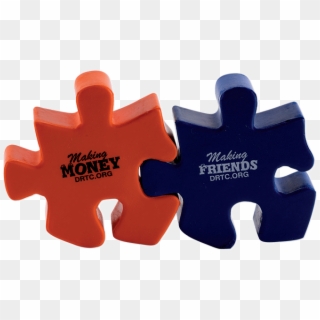 An Orange And A Blue Puzzle Piece Linked Together - Jigsaw Puzzle, HD Png Download