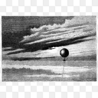 File - La Nature - 1878 - S2 - P317 Ballon Giffard - Monochrome, HD Png Download