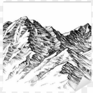 Drawn Pen Mountain Range - Mountain In Black And White Drawing, HD Png Download