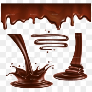 Chocolate Splashes And Drops By Mia V Ⓒ - Chocolate Splash Vector Png, Transparent Png
