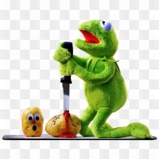Potatoes, Knife, Ketchup, Blood, Murder, Funny, Kermit - Kermit With A Knife, HD Png Download