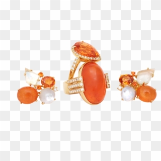 Mandarin Garnets, Moonstones And Diamonds - Fine Jewels Mandarin Garnet, HD Png Download
